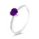 14K White Gold Purple Garnet and Diamond Ring .54ctw