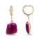 18K Yellow Gold Ruby and Diamond Earrings 21.63ctw