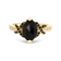 Gold Black Diamonds Marquise Ring