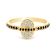 18K Yellow Gold Ring with Black and White Diamonds in Oval Shape