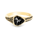 Gold Black Diamond Pear Ring