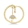 White Sapphire Round Ring, Yellow Gold Plated Sterling Silver