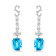 18K White Gold Swiss Blue Topaz and Diamond Earrings 7.11ctw