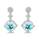 18K White Gold Blue Zircon and Diamond Earrings 8.24ctw