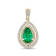 18K Yellow Gold Emerald and White Diamond Pendant