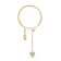 White Sapphire Round Ring, Yellow Gold Plated Sterling Silver