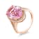 14K Rose Gold Oval Morganite and Round Diamond Ring 6.67ctw