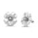 18K White Gold Flower Design Diamond Earrings