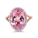14K Rose Gold Oval Morganite and Round Diamond Ring 6.67ctw
