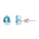 10K White Gold Aquamarine Adjustable Earrings with 0.30 ctw Diamonds