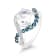 18K White Gold Moonstone, London Blue Topaz, and Diamond Ring 4.36ctw