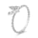 18K White Gold Diamond Butterfly Ring  .02ctw