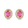 10K Yellow Gold Pink Tourmaline Adjustable Earrings with 0.31 ctw Diamonds