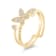 18K Yellow Gold Diamond Butterfly Ring  .12ctw