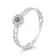 18K White Gold London Blue Topaz and Diamond Ring  .11ctw