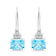 18K White Gold Sky Blue Topaz and Diamond Earrings 5.42ctw