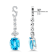 18K White Gold Swiss Blue Topaz and Diamond Earrings 7.11ctw