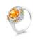14K White Gold Spessartite and Diamond Ring 3.15ctw