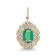 18K Yellow Gold Green Tourmaline and Diamond Pendant 1.67ctw