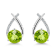 18K White Gold Peridot Earrings