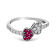 18K White Gold Ruby Ring with 0.26ctw Diamonds