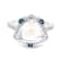 18K White Gold Moonstone, London Blue Topaz, and Diamond Ring 5.24ctw
