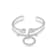 Silver White Sapphire Adjustable Ring