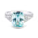 18K White Gold Blue Zircon and Diamond Ring 4.30ctw