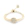 White Sapphire Round Ring, Yellow Gold Plated Sterling Silver