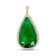 14K Yellow Gold Pear Shape Emerald and Round Diamond Pendant 47.27ctw