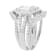 3.84 cttw Baguette-Cut Cubic Zirconia Bridal Ring Set, Sterling Silver