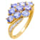 1.73 cttw Tanzanite Gemstone Cluster Ring, 14k Gold Plated Sterling Silver
