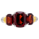 2.70 cttw Cushion-Cut Garnet 3-Stone Cocktail Ring, Sterling Silver