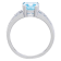 2.55 cttw Sky Blue Topaz Gemstone Engagement Ring, Sterling Silver