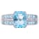 2.55 cttw Sky Blue Topaz Gemstone Engagement Ring, Sterling Silver