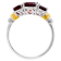 2.70 cttw Cushion-Cut Garnet 3-Stone Cocktail Ring, Sterling Silver