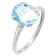 3.43 cttw Sky Blue Topaz Gemstone Engagement Ring, Sterling Silver