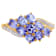 1.73 cttw Tanzanite Gemstone Cluster Ring, 14k Gold Plated Sterling Silver