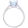 3.43 cttw Sky Blue Topaz Gemstone Engagement Ring, Sterling Silver