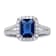 3.36 cttw Simlated Sapphire Cubic Zirconia Halo Engagement Ring,
Sterling Silver