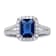 3.36 cttw Simulated Sapphire Cubic Zirconia Halo Engagement Ring,
Sterling Silver
