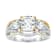 2.66 cttw Cushion-Cut Cubic-Zirconia 2-Tone Engagement Ring, 14k
Gold-Plated on Sterling Silver