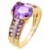 1.90 cttw Amethyst Gemstone Two Tone Ring, 14k Gold Plated on Sterling Silver