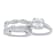 4.25 cttw Cushion-Cut Cubic Zirconia 2-Piece Bridal Set Ring, Sterling Silver