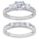 2.21 cttw Round-Cut Cubic-Zirconia 2-Peice Bridal Ring Set, Sterling Silver
