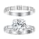 6.52 cttw Brilliant Round-Cut Cubic-Zirconia 2-Peice Bridal Ring Set,
Sterling Silver