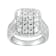 2.78 cttw Round Cut Cubic Zirconia Cluster-Style Cocktail Ring, Sterling Silver