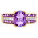 1.90 cttw Amethyst Gemstone Two Tone Ring, 14k Gold Plated on Sterling Silver