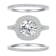 3.17 cttw Brilliant Round-Cut Cubic-Zirconia 3-Peice Bridal Ring Set,
Sterling Silver