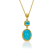 Classic Collection Pendant in 22kt & 18kt gold set with Persian
Turquoise and Blue Zircon
